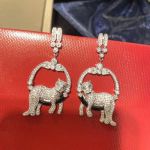 AAA Cartier Panthere Earrings Replica - 925 Silver Diamond